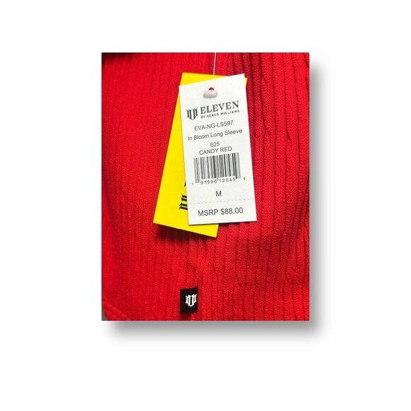 EleVen M Red Ribbed Hoodie Golf Tennis Pullover Stretch Athleisure Lounge NWT - Picture 7 of 10